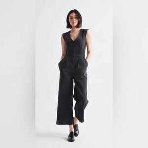 Duer Performance Denim Tailored Jumpsuit - Washed Black